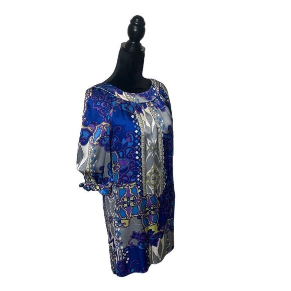 Alice & Trixie Retro Style Abstract Print Silk Shift Dress Size XS - Picture 6 of 13